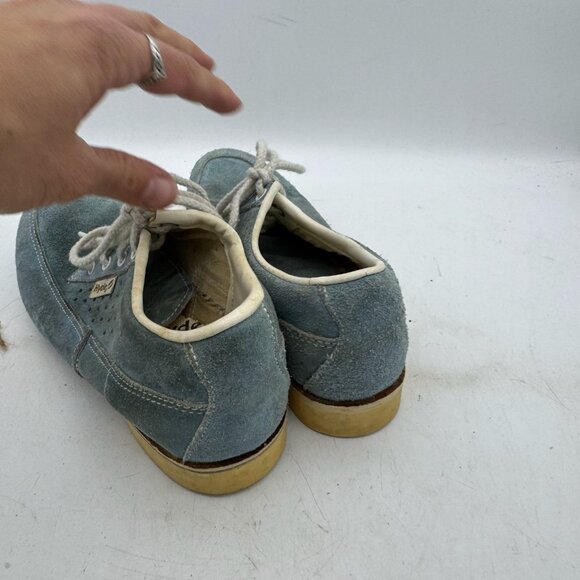 Vintage Hyde Blue Suede Leather Retro Bowling Shoes Women’s Size 6 Made in USA - Picture 4 of 7